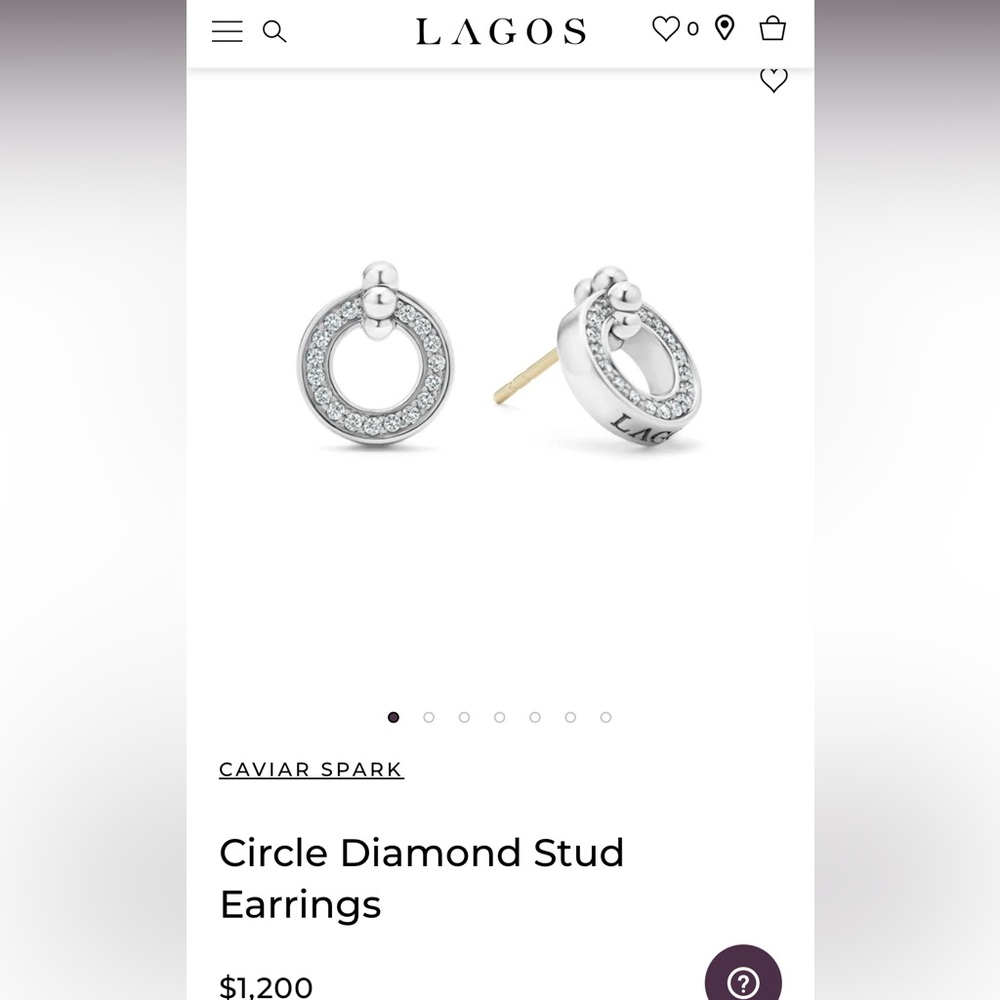 LAGOS Silver Circle Diamond Stud Earrings caviar Spark
